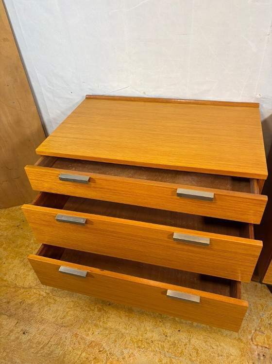 Image 1 of Mid Century Retro Teak Pair of Chest of Drawers by Stag (Circa 1970)  A fantastic pair of mid century modern teak chests of draw