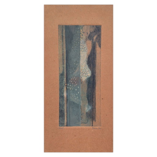 Monique Pehem (Breton-Prouté) Gravure Signée Sous La Douche 1994 – lithos zeefdrukken, Paper