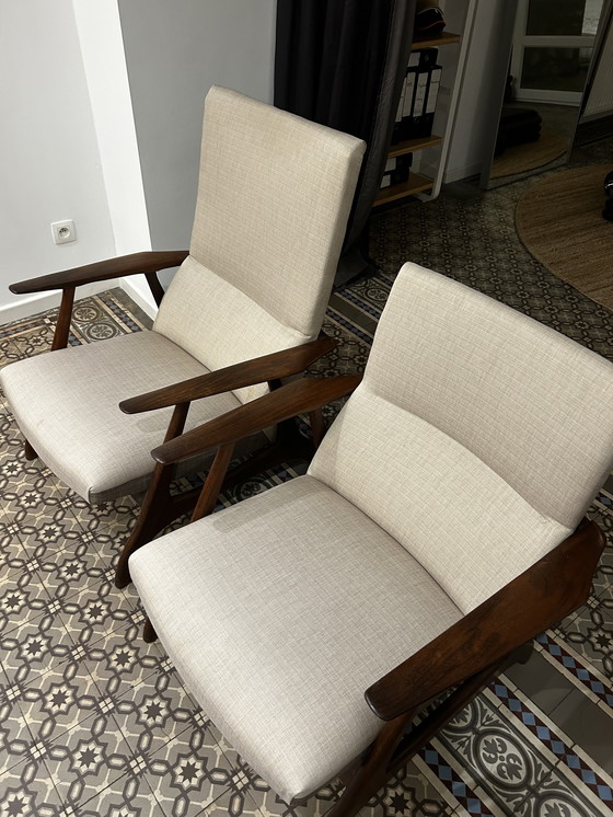 Image 1 of Set of 2 Vintage Danish Design Fauteuils from the 1960s