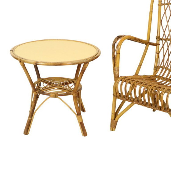 Image 1 of Set vintage di sedie in rattan Poltrone Boho