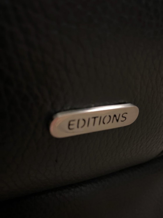 Image 1 of Natuzzi zwarte antracietkleurige lederen hoekbank – Premium comfort – Gratis levering