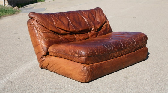 Canapé cuir vintage années 70 convertible – Canapés 2 places, Leather (photo 21 of 24)