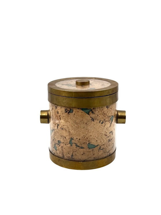 Image 1 of Hollywood regency golden Ice Bucket, France ca. 1970s