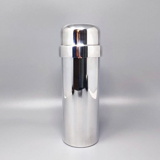 1960s Gorgeous Cocktail Shaker in Silver Plated by P.M. Made in Italy