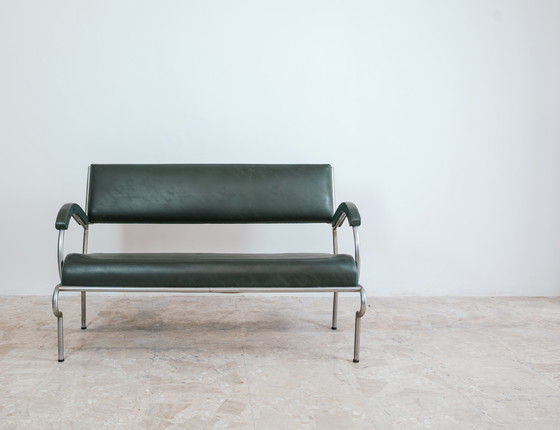 Image 1 of Bauhaus-cantileverbank uit de jaren 30 in buisvormig staal, modern design.