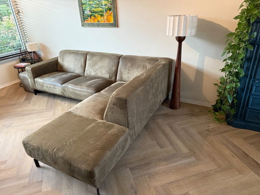 Montel Viano corner sofa green micro leather velvet