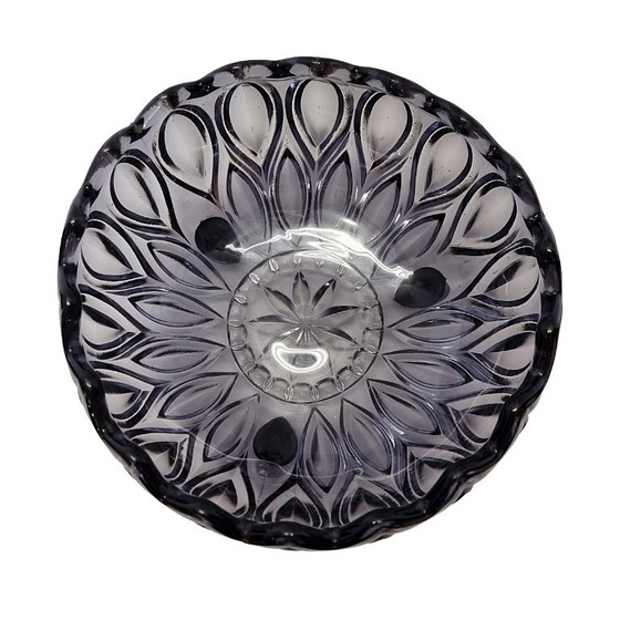 Bol Vintage Lausitzer Glaswerke Orion, Verre pressé violet (photo 5 sur 6)