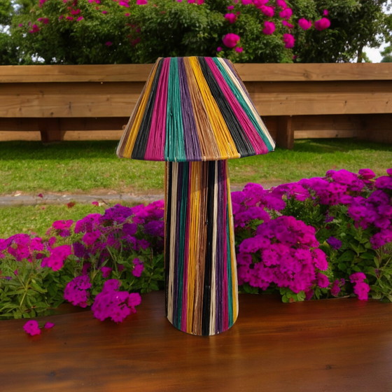 Image 1 of Raffia tafellamp handgemaakt in Marokko 