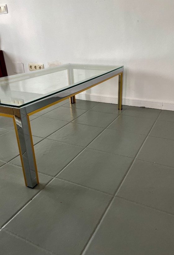 Image 1 of Romeo Rega coffee table in chrome and gold, Italy, 1970s