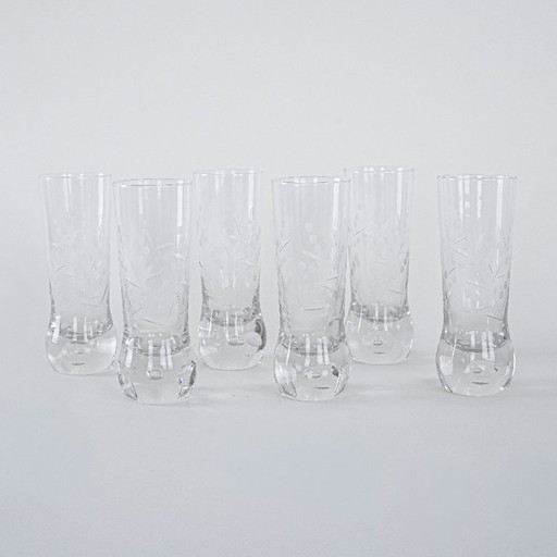 Sechs Gläser, italienisches Design, 1970er Jahre, hergestellt in Italien