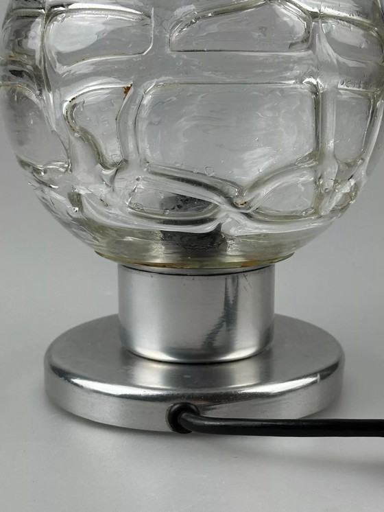 Image 1 of 60's 70's Lampe de chevet Chrome Doria Verre Space Age Design