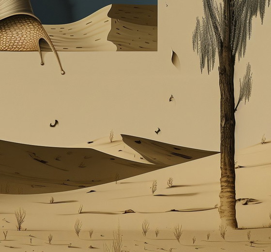 Image 1 of Unique Edition. High-Quality Giclée Print. Monsieur Escargot and the Mirage of the Silent Watcher