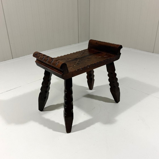 Spanish rustic stool 1960s, Wood, Brown (photo 5 of 11)