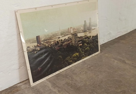 Image 1 of Vintage gesigneerde prent van Rotterdam