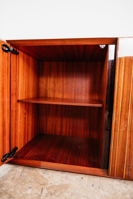 Image 1 of Monumental Rosewood Sideboard Zebrawood Lacquered Mid-Century Design 1970