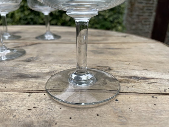 Image 1 of 9x Gravierte Champagne Coupes Champagnergläser 19. Jahrhundert Französisch