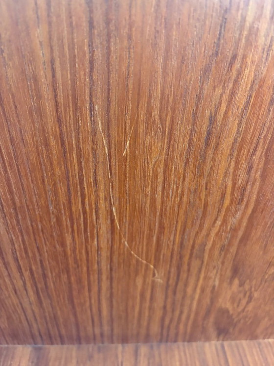 Image 1 of Teak wandplank, Wilhelm Renz stijl, zwevende plank, u plank