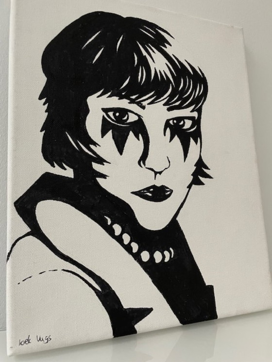 Image 1 of Loek Vugs ausdrucksstarkes Porträt auf Leinwand 24 x 30 cm