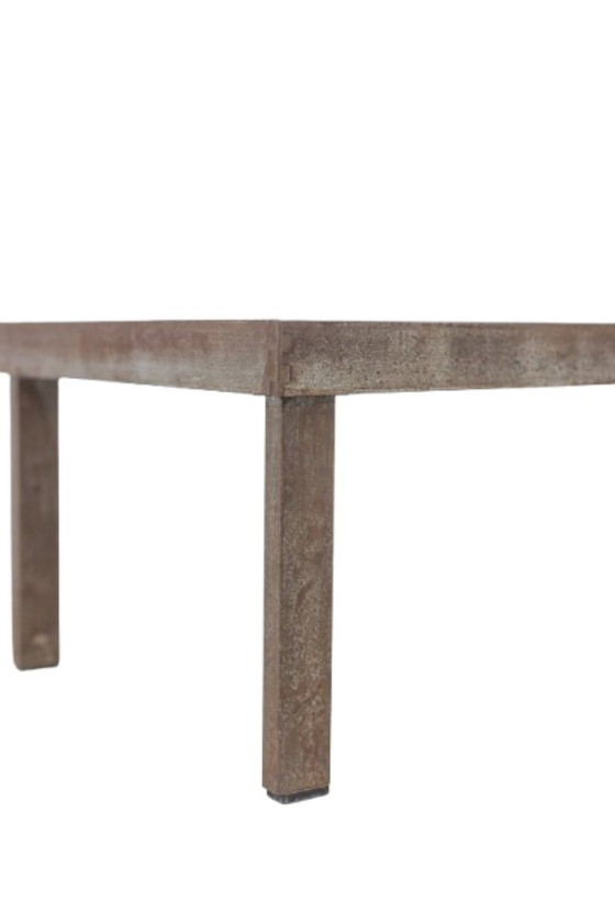 Image 1 of Capron. Tavolino "navette" in gres smaltato nero e rosso. 1960 circa.