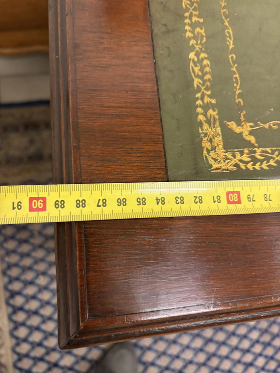 Antiek Engels Bureau Tafeltje Of Bijzettafel Sadeteble – Leather, Wood (photo 6 of 8)
