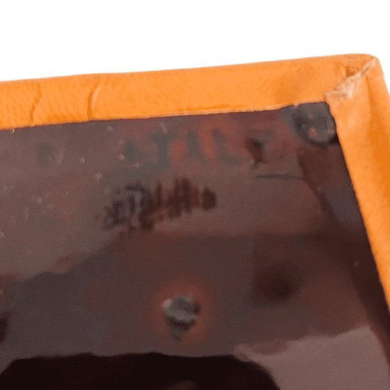 Image 1 of Vintage mid-century SC3 Italy jewelry box nubuck ceramic leather 1970s