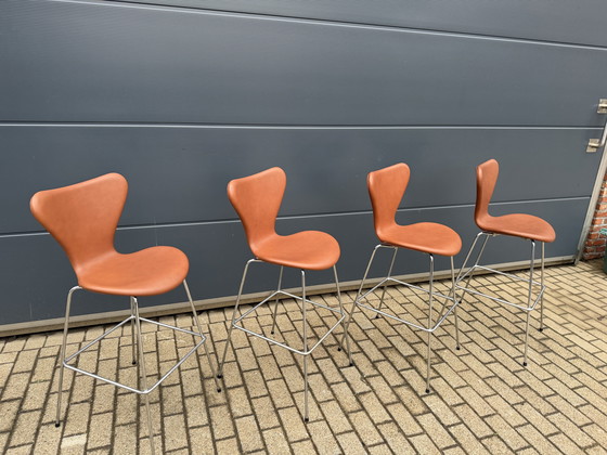 Image 1 of Fritz Hansen series 7 Bar stools Arne Jacobsen NEW!!