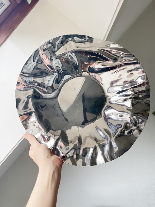 Plateau extra large iconique « Joy n.1 » d'Alessi | 42 cm, acier inoxydable | Icône du design italien