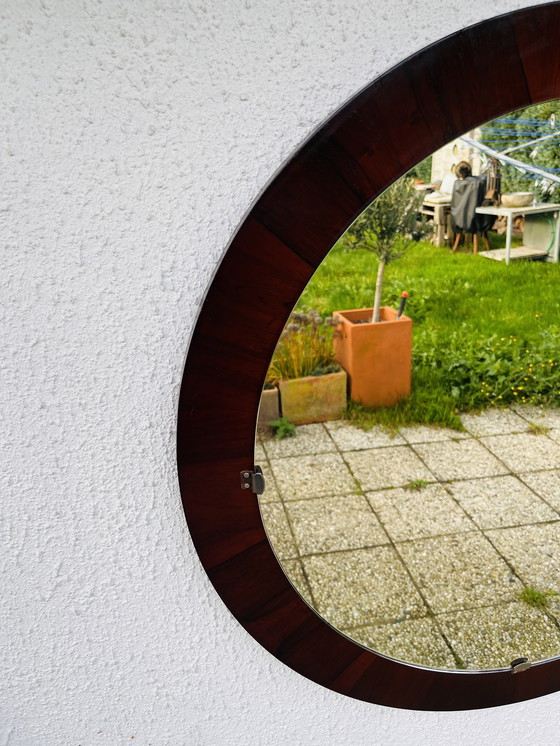 Image 1 of Miroir rond en palissandre 