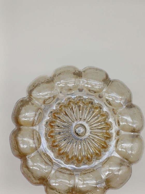 Plafonnier vintage, Verre, Métal, Doré (photo 13 sur 14)