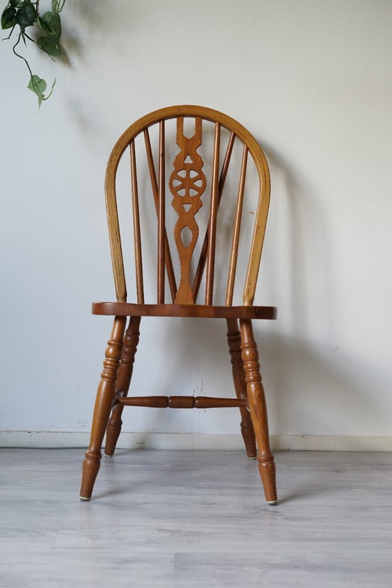 Set di 4 sedie vintage Windsor Wheelback | Anni '70/'80 – Sedie da pranzo, Legno (photo 2 of 5)