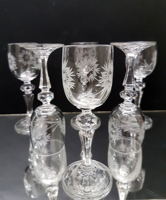 Image 1 of 6x Bicchieri di cristallo al piombo / Vetreria Poděbrady