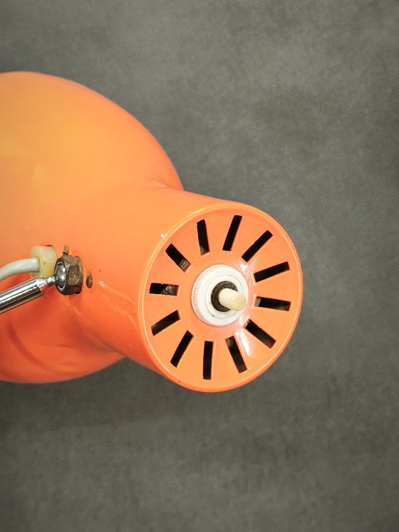 Josef Hůrka Orange Tischlampe für Napako, Tschechoslowakei, 1960er Jahre – Tischlampen, Metal (photo 8 of 12)