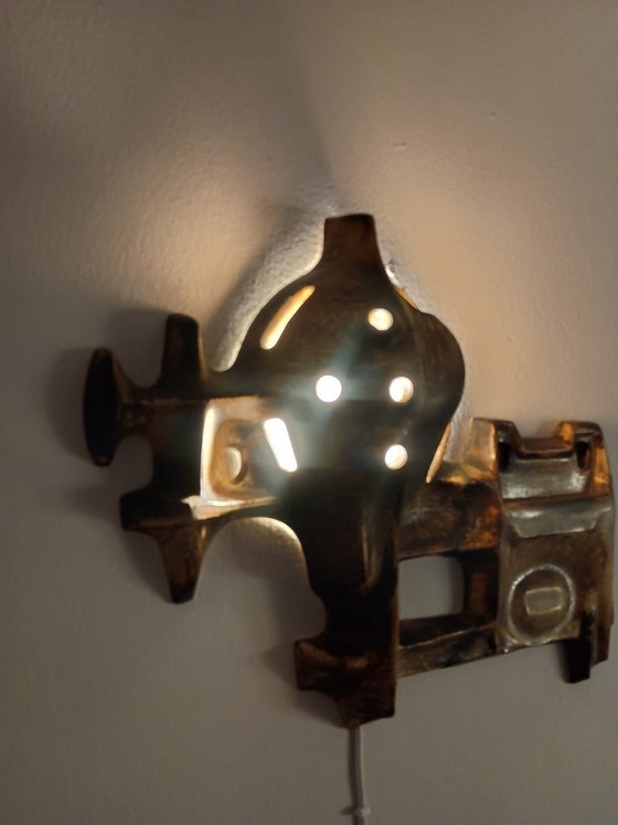 Image 1 of Lampada da parete in ceramica brutalista anni '70
