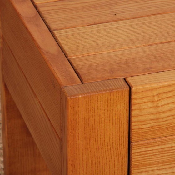 Image 1 of Paar Nachttische aus massiver Esche, französische Handwerkskunst aus dem 20. Jahrhundert