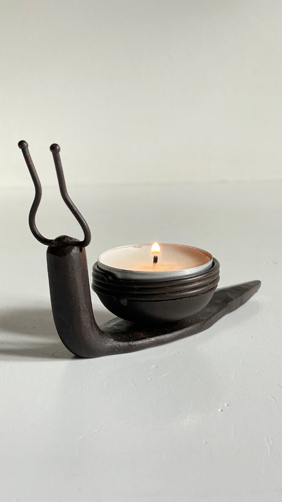 Image 1 of Brutalist Vintage SNAIL Shape Candle Holder