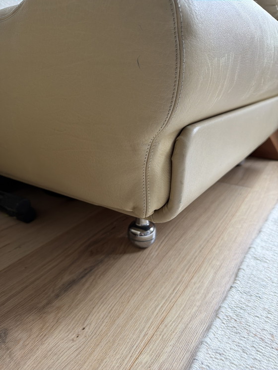 Image 1 of Vintage leather sofa cream