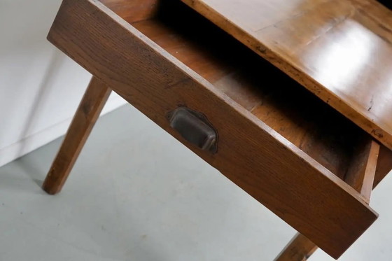 Image 1 of Antiker französischer Landhaus-Esstisch aus Ulmenholz, 19. Jahrhundert