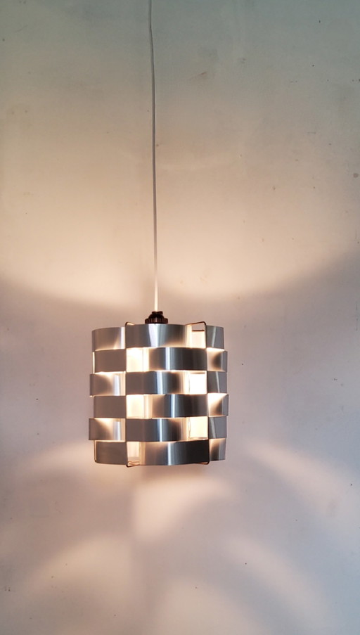 Suspension vintage Max Sauze en aluminium brossé