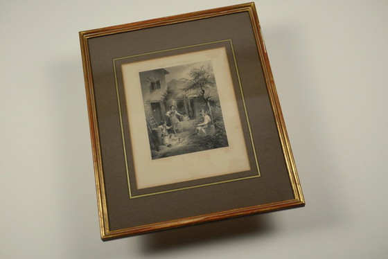 Image 1 of Antique engraving - Tyrolean Peasants by A. Payne after Quaglio the Younger