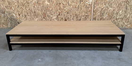 Image 1 of Mesa de centro de roble claro con estructura de metal negro (versión pesada)