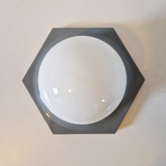 Image 1 of Massive Jaren 70 Hexagram Vintage plafonniere wandlamp