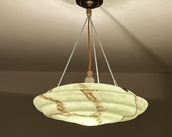 Image 1 of Art Deco Glas & Bakeliet Hanglamp