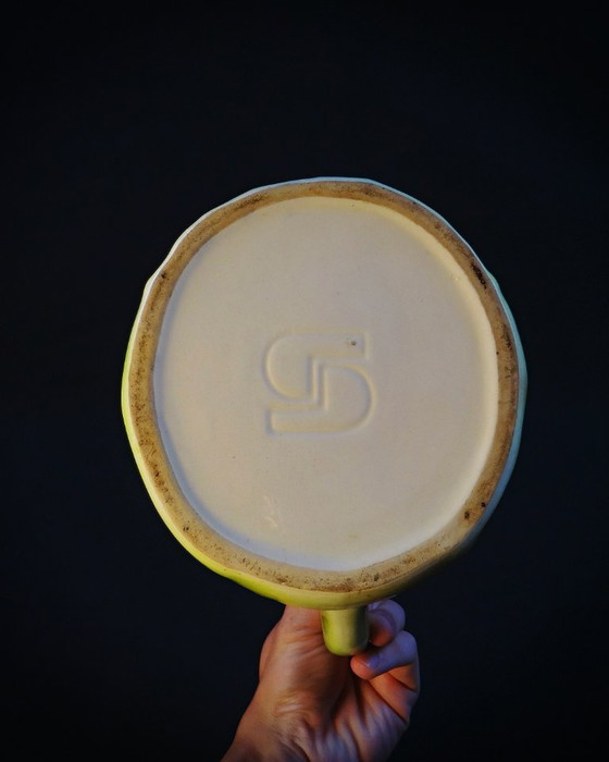 Image 1 of Brocca a rana in barbotine policrome firmata Salins Vintage anni '60