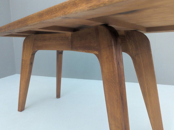 Image 1 of Table en chêne sculpturale moderniste française, années 1930
