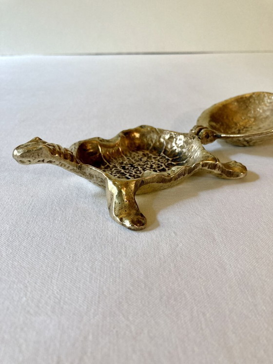 Image 1 of Brass turtle ashtray, 1970s
