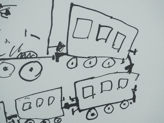 Pablo PICASSO: Il viaggio in treno, Quadricromia firmata – Stampe artistiche, Carta (photo 7 of 8)