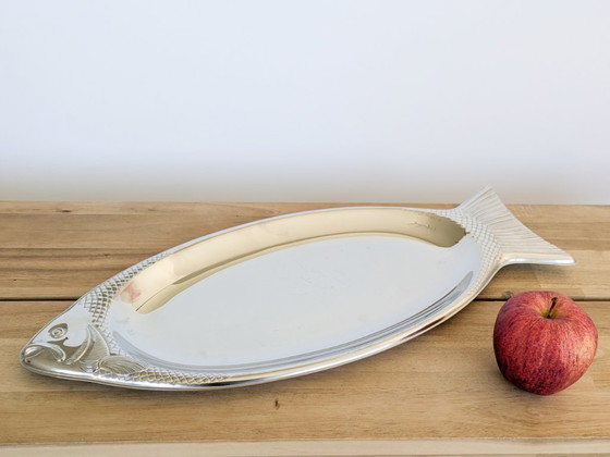 Vintage WMF Cromargan Fish-Shaped Serving Tray Stainless Steel – Table accessories, polished steel (photo 4 of 12)