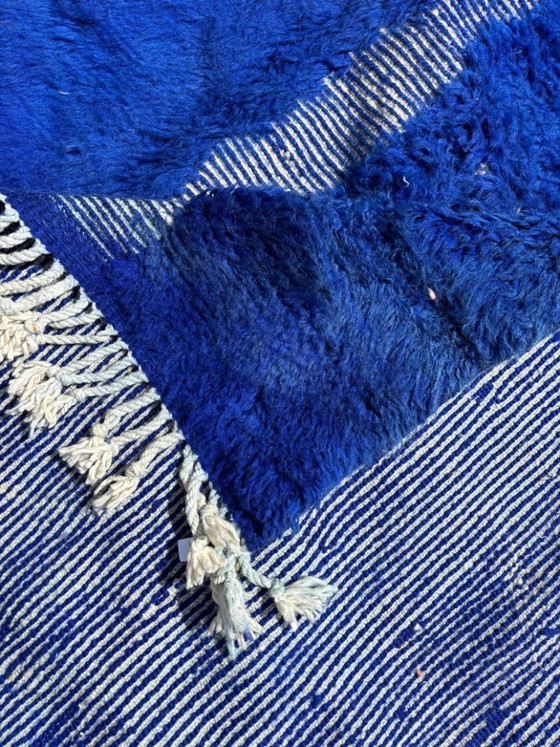 Image 1 of Alfombra marroquí azul hecha a mano de 210x300 cm.