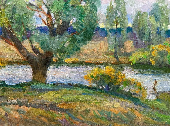 Image 1 of Original Vintage Oil Painting Natural Landscape