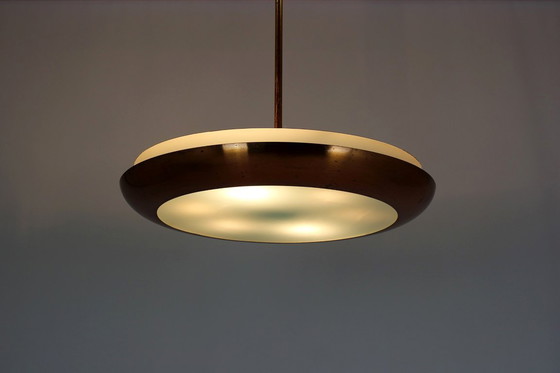 Image 1 of Bauhaus UFO-hanglamp van Josef Hurka voor Napako, jaren 1930.